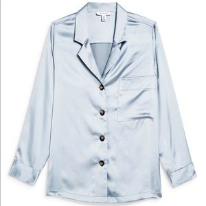 TopShop Satin Button Up Shirt